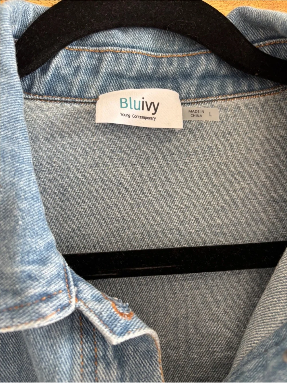 Bluivy Light Blue Denim Jacket with Fringe